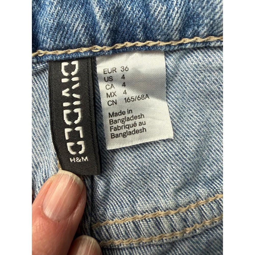 Y2K Streetwear Graffiti Wide Leg Jeans Graphic Print Size 4 H&M Divided - Picture 4 of 4
